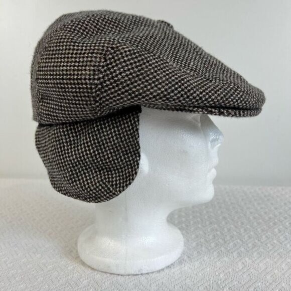 Magill Vintage Cabbie Cap Hat Ear Flaps Gray Newsboy Pressboy Gatsby Wool Large - Picture 1 of 16